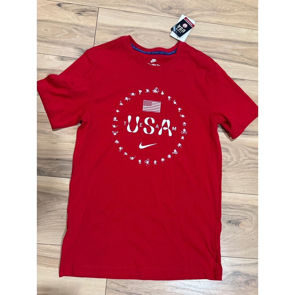 Nike The Nike Tee USA Olympics Graphic T Shirt Mens Small Red Cotton